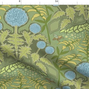 Art Nouveau Fabric - Art Nouveau Thistle by vinpauld - Ornate Victorian Flower Garden Floral Botanical Fabric by the Yard by Spoonflower