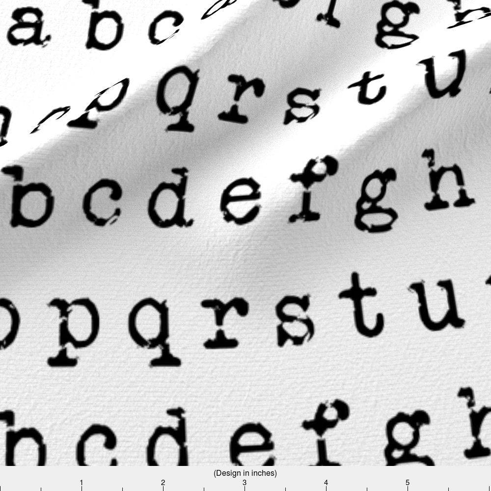 Typewriter Letters Fabric Typewriter Alphabet Black On Etsy