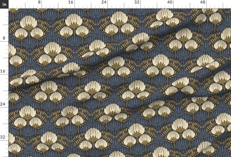 Art Deco Upholstery Fabric 1920s Luxe Floral by Nancy_bradham Etsy