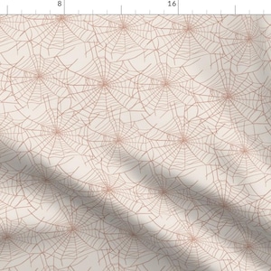 Neutral Halloween Fabric - Spider Web by moshito_design - Autumn Spiders Web Haunted Beige Spooky Scary Fabric by the Yard by Spoonflower