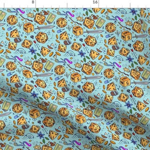 Tabletop Adventure Fabric - Dice Pattern Alt Colors 3 By Neonborealis - Role Playing Game Gaming Cotton Fabric By The Yard With Spoonflower
