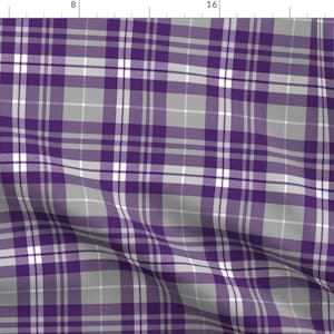 Plaid Fabric - Fall Plaid Dark Purple Gray Wonderfully Made Coordinate By Littlearrowdesign - Cotton Fabric By The Yard With Spoonflower