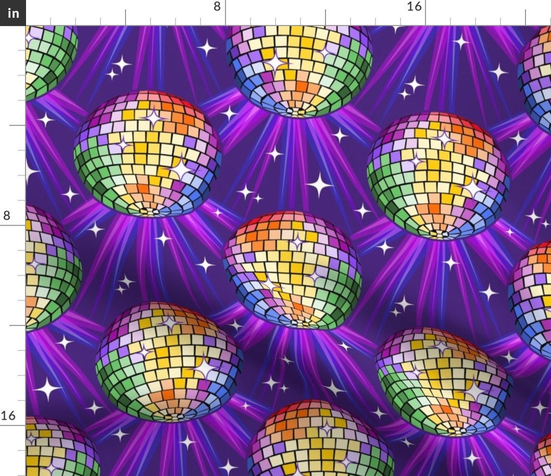Disco Ball Fabric 70s Disco Ball by Mia_valdez Multi Colored Disco