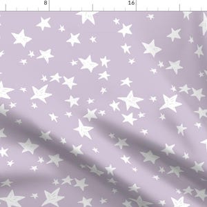 Star Fabric - Star // Stars Fabric Lavender Pastel Light Purple By Andrea Lauren - Stars Lavender Cotton Fabric By The Yard With Spoonflower