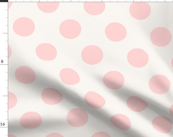 Polka Dot Fabric - Polka Dot Pale Pink By Mjmstudio - Polka Dot Pink White Modern Nursery Decor Cotton Fabric By The Yard With Spoonflower