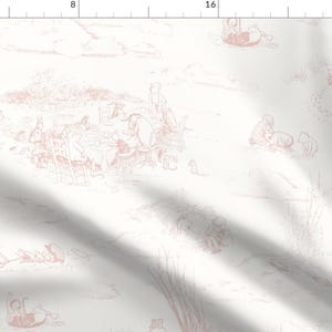 Pastel Pink Pooh Fabric - Winnie-the-pooh by at_the_cottage - Winnie The Pooh Blush Pink Pastel Vintage Fabric by the Yard by Spoonflower