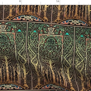 Celtic Knotwork Fabric - Tanglewood Celtic Tree Design By Bradley W Schenck - Forest Spiritual Cotton Fabric By The Yard With Spoonflower