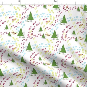 Hiking Fabric - Woodland Exploration Adventure Pine Forest Outdoors Hike Toddler Kids By Svaeth - Cotton Fabric By The Yard With Spoonflower