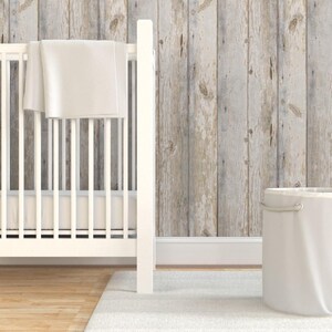 Papel pintado autoadhesivo con diseño de tablones de madera - Estilo costero neutro - Decoración de pared removible - Tablones de madera blanqueada de willowlanetextiles imagen 6