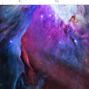 Orion Nebula Galaxy Fabric - Orion Nebula (Hubble 2006, Colours Edited) By Azizakadyri - Galaxy Cotton Fabric By The Yard With Spoonflower