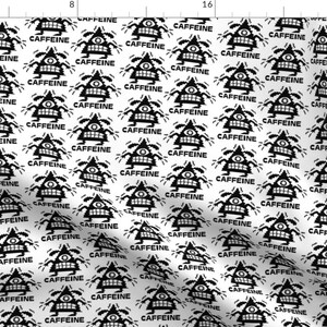 Caffeine Buzz Fabric - Coffee Caffeine Dog By Andibird - Caffeine Addict Coffee Buzz Morning Java Cotton Fabric By The Yard With Spoonflower