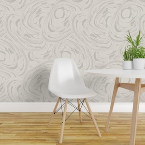 Neutral Coastal Peel and Stick Wallpaper - Abstract Nautical Beach Ocean - Removable Wall Decor Art - Oyster Shells by shellyreneedesigns