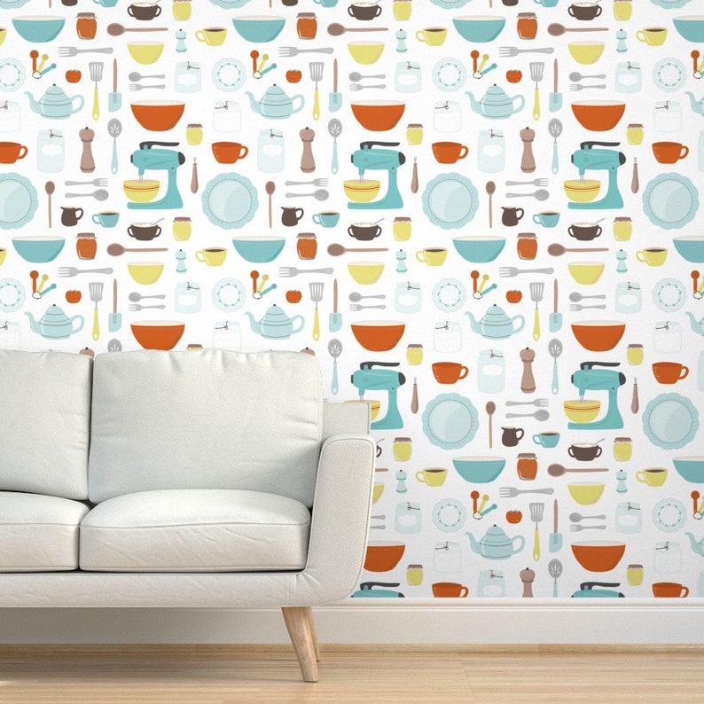 Vintage Kitchen Wallpaper My Vintage Kitchen By Etsy
