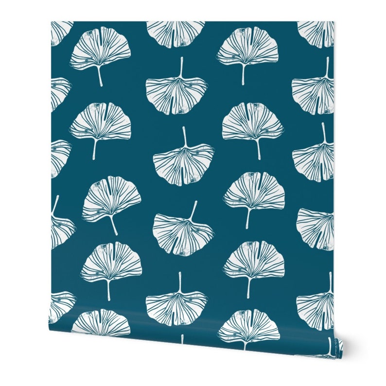Gingko Wallpaper Ginkgo Leaf Pattern Botanical by Andrea Etsy