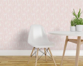 Papel pintado rosa - Pinceladas de acuarela // Rosa pálido de Ivieclothco - Rollo de papel pintado autoadhesivo removible rosa claro para habitación infantil de Spoonflower