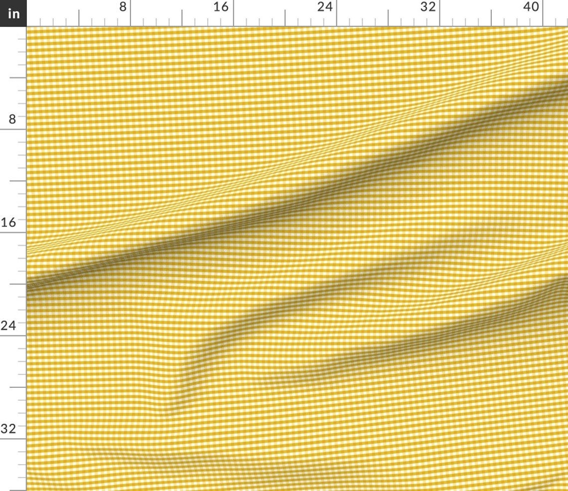 Gingham Fabric Small Mustard Yellow Gingham by Etsy