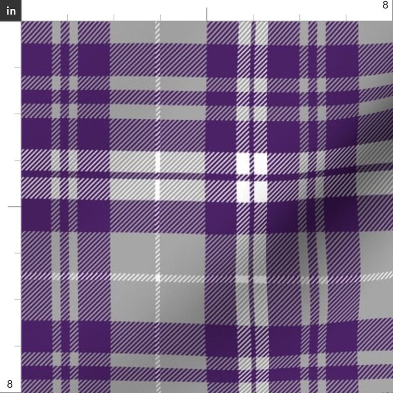 Plaid Fabric Fall Plaid Dark Purple Gray Wonderfully Made Etsy Canada