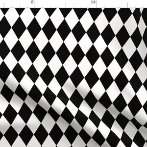 Diamond Fabric - Harlequin Diamonds Monochrome Black & White Geometric By Sunny Afternoon- Modern Cotton Fabric By The Yard With Spoonflower