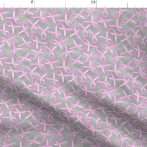 Breast Cancer Fabric - Pink Hope Awareness Ribbon Scattered Ditsy By Themadcraftduckie - Cancer Cotton Fabric By The Yard With Spoonflower