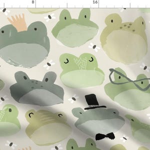 Frog Fabric - Ribbit By Nick Neuman - Frog Shades of Green Nature Kids Bedroom Nursery Pond Cotton Fabric By The Yard With Spoonflower