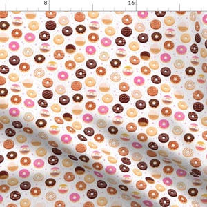 Pink Donut Fabric - Donuts Medium Scale By Stolenpencil - Kids Sweet Food Dessert Donuts Cotton Fabric By The Yard With Spoonflower