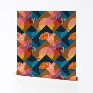Papier peint Sunset - Coucher de soleil sur le Danemark par Heidi-Abeline - Rouleau de papier peint auto-adhésif amovible géométrique moderne coloré par Spoonflower