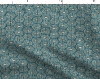 Mid Century Modern Fabric - Rings Teal by nouveau_bohemian - Geometric Circles Retro 1960s Atomic Era Fabric by the Yard by Spoonflower