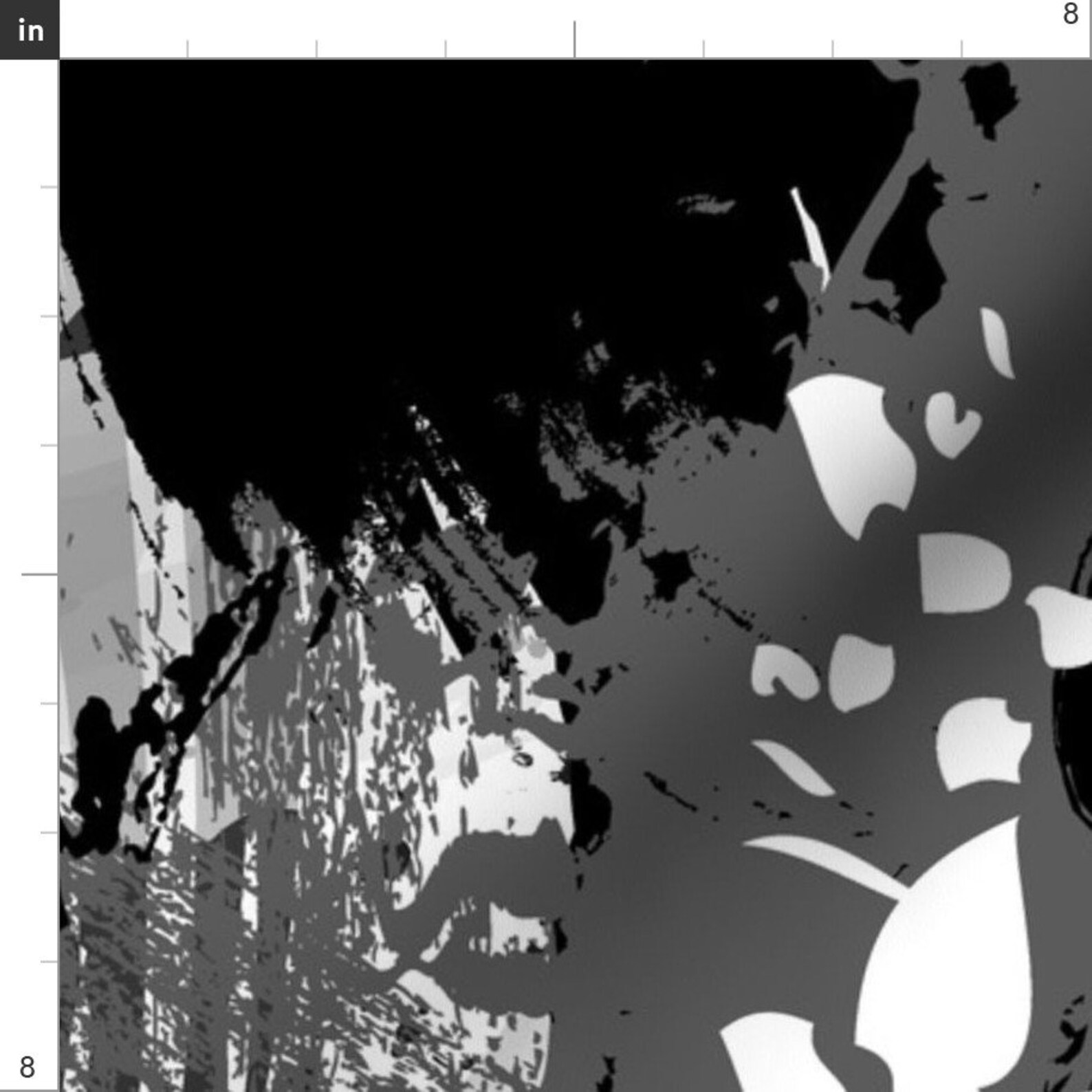 Abstract Paint Black Fabric Black White Abstract Painting Etsy