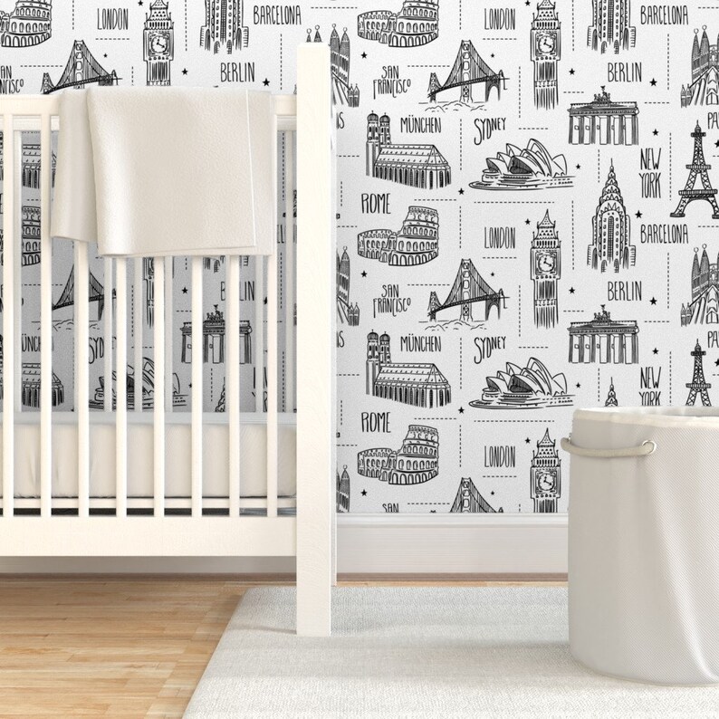 Map Wallpaper Globetrotter Travel Coloring Book by - Etsy