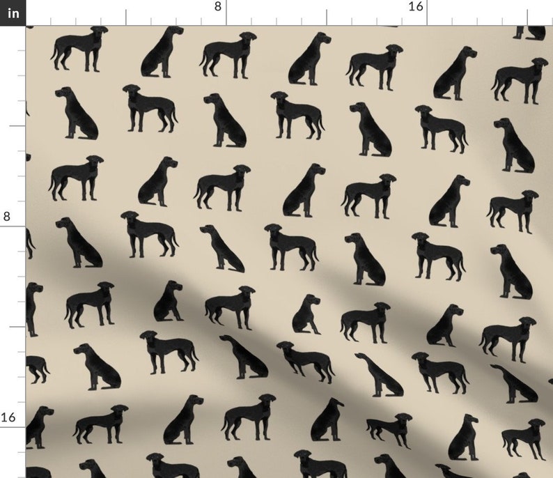 Great Dane Fabric Great Dane Black Simple Dog Breed Fabric Etsy