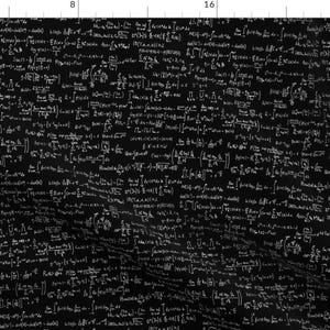 Arithmetic Fabric - Math Notes By Thinlinetextiles - Black White Mathematics Calculus Classroom Cotton Fabric By The Yard With Spoonflower