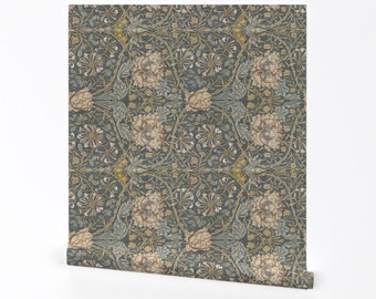 William Morris Inspired Wallpaper - Honeysuckle By Peacoquettedesigns - Victorian Removable Self Adhesive Wallpaper Roll by Spoonflower