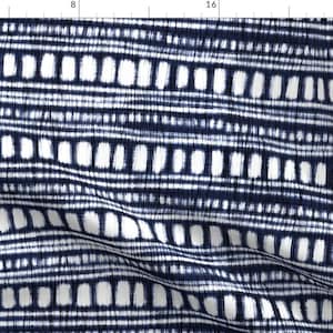 Shibori Blue Fabric - Shibori - Organic And Loose Lines And Dots By Scarlette Soleil - Shibori Cotton Fabric By The Yard With Spoonflower