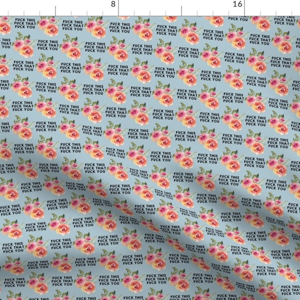 NSFW Fabric - Mature Content F*ck This F That F You By Rebelmod - Funny Swear Word Cuss Profanity Cotton Fabric By The Yard With Spoonflower