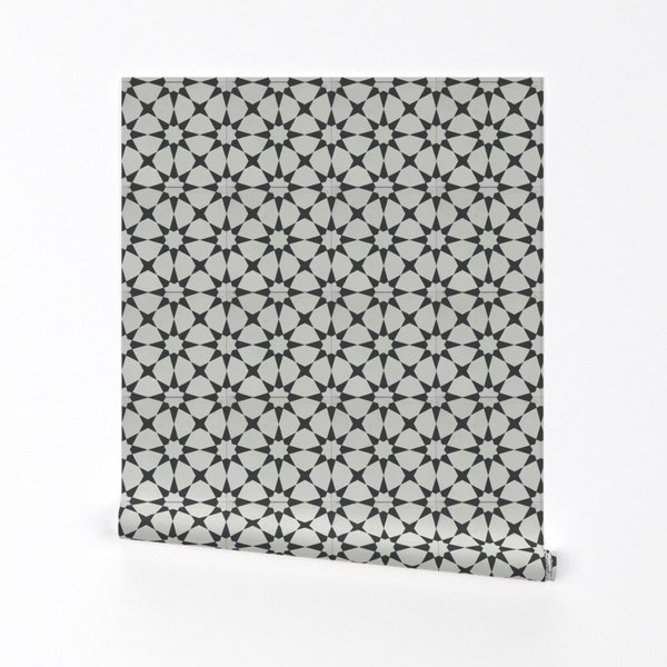 Encaustic Wallpaper - Encaustic Tile By Laurawrightstudio - Encaustic Custom Printed Removable Self Adhesive Wallpaper Roll by Spoonflower