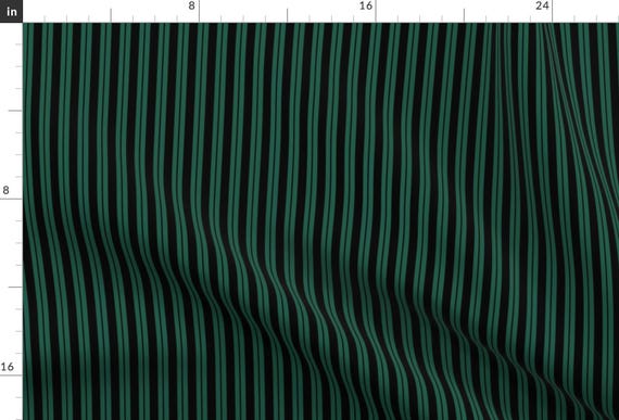 Green Stripe Fabric - Haunted By Mountainflowr - Green Black Halloween Dark Gothic Emerald Decor Cotton Fabric By The Yard With Spoonflower