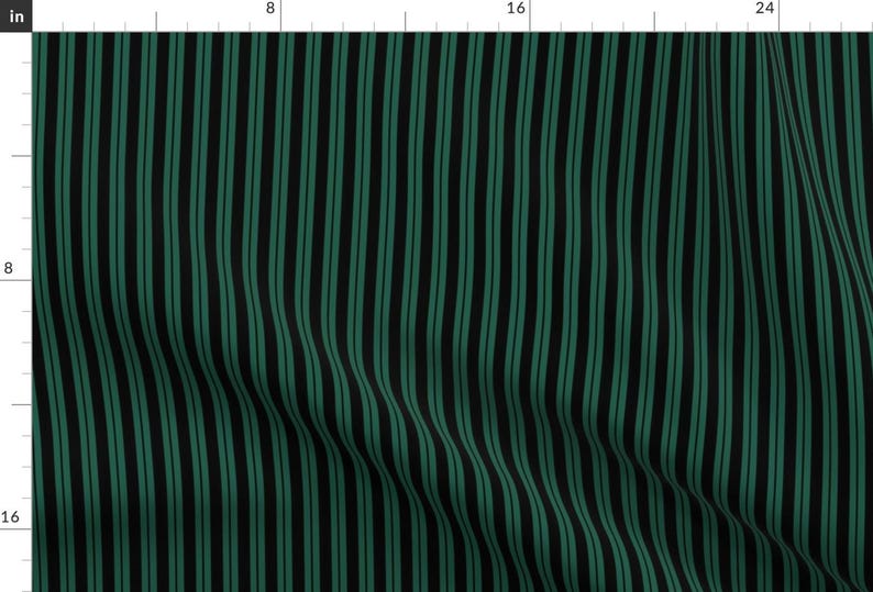 Green Stripe Fabric - Haunted By Mountainflowr - Green Black Halloween Dark Gothic Emerald Decor Cotton Fabric By The Yard With Spoonflower imagen 1