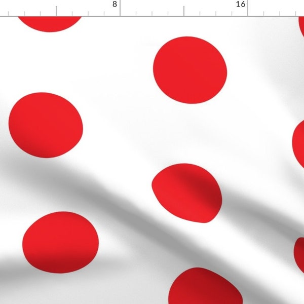 Red Dots Fabric - Giant Dot Red On White By Americanmom - Red White Polka Dots Modern Home Decor Cotton Fabric By The Yard With Spoonflower