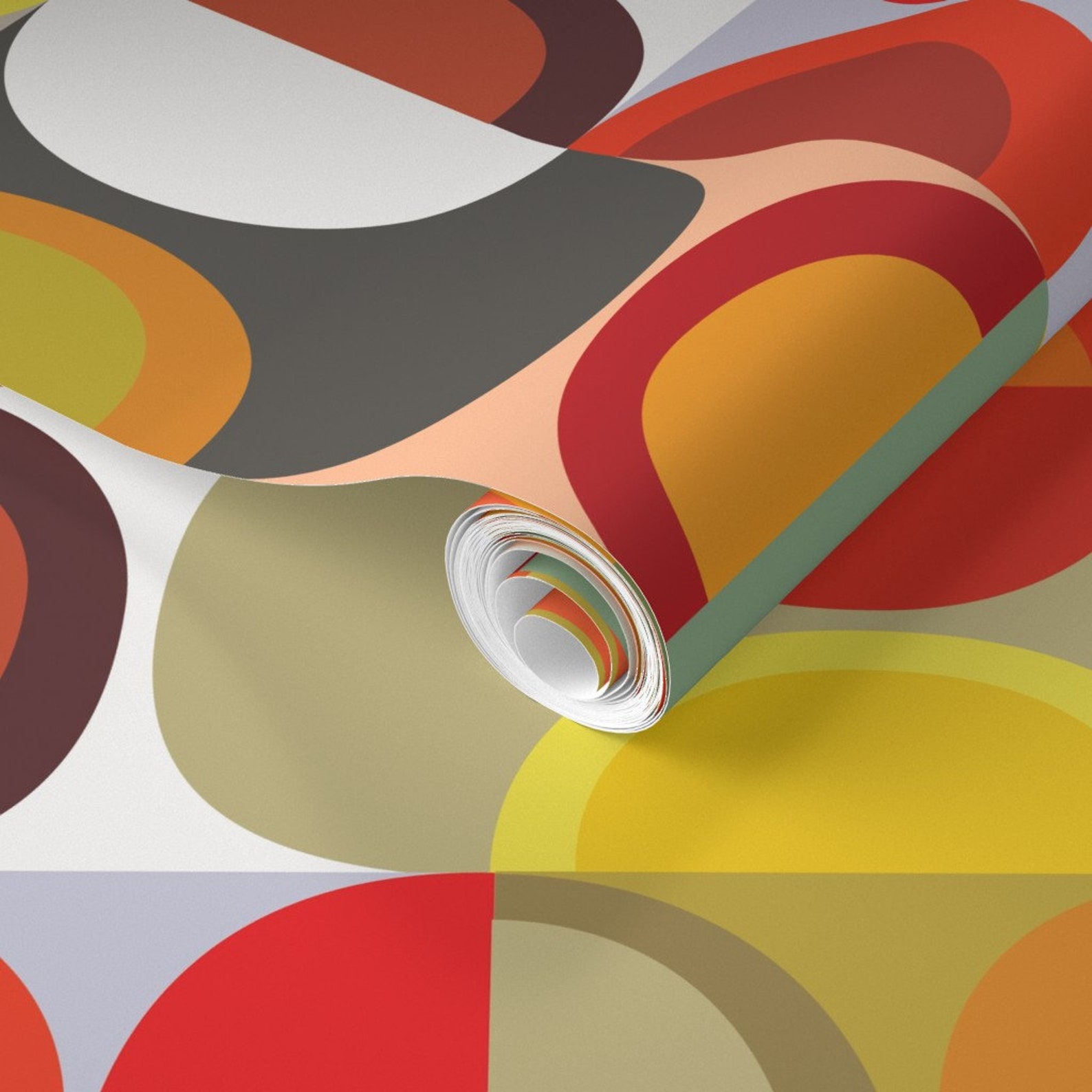 Mod Wallpaper Juicy Lime Squeeze by Kurtcyr Bauhaus Modern - Etsy