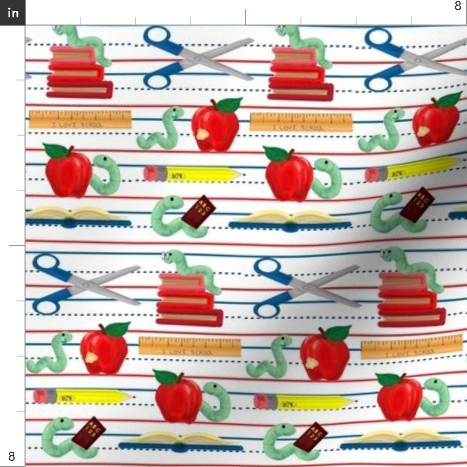 School Supplies Fabric School Days by Mejo Back to School Etsy