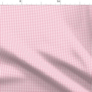 Gingham Fabric - Tiny Pink Gingham by amanda_clemson -  Small Check Ditsy Spring Pink Tiny Dollhouse Fabric by the Yard by Spoonflower