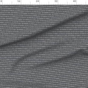 Binary Fabric - Binary Code Grey By Themadcraftduckie - Computer Science Coder Engineer Hacker Cotton Fabric By The Yard With Spoonflower 画像 2