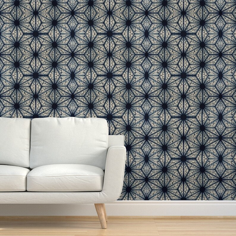 Shibori Wallpaper Shibori Star by Pricedesigns Indigo Etsy