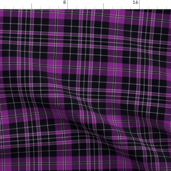 Clergy Plaid Fabric - Priest Clergy Tartan 6" Purple By Weavingmajor - Clergy Plaid Tartan Purple Cotton Fabric By The Yard With Spoonflower