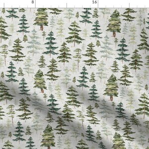 Woodland Night Sky Fabric - Starry Night Sky Forest Soft Gray By Hipkiddesigns - Alpine Pine Forest Wilderness Fabric With Spoonflower