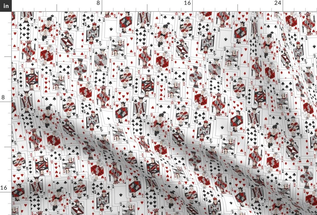 Playing Cards Fabric - the Whole Deck in Bw by Mag-o - Playing Card ...