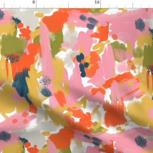 Abstract Modern Fabric - Happiness By Fable Design - Mod Abstract Home Decor Cotton Fabric By The Yard With Spoonflower image 1