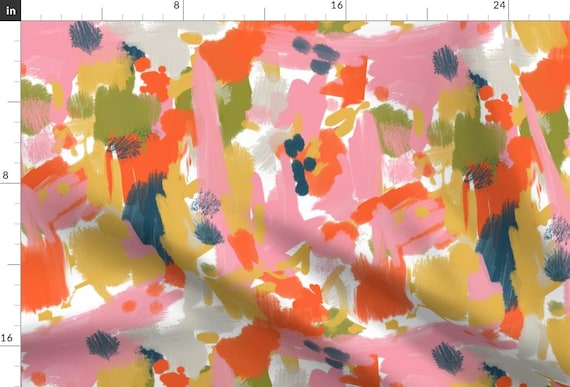 Abstract Modern Fabric - Happiness By Fable Design - Mod Abstract Home Decor Cotton Fabric By The Yard With Spoonflower