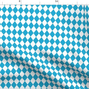 Oktoberfest Blue Diamonds Fabric - German Oktoberfest Beer Blue Diamond Pattern By Khaus - German Cotton Fabric By The Yard With Spoonflower