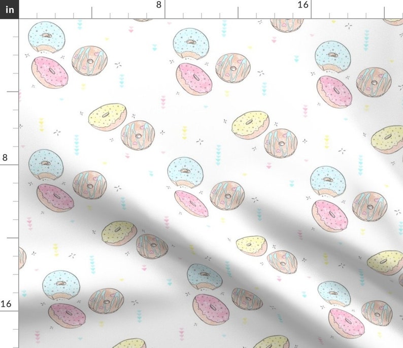 Donut Fabric Donuts by Innamoreva Donut Cotton Fabric by Etsy